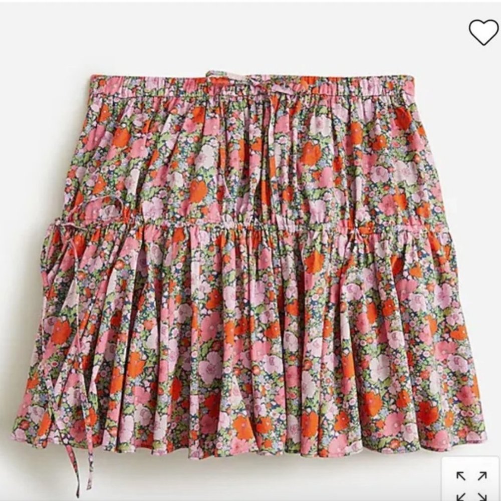 J.Crew Liberty Fabric Meadow Song Tiered Mini Skirt